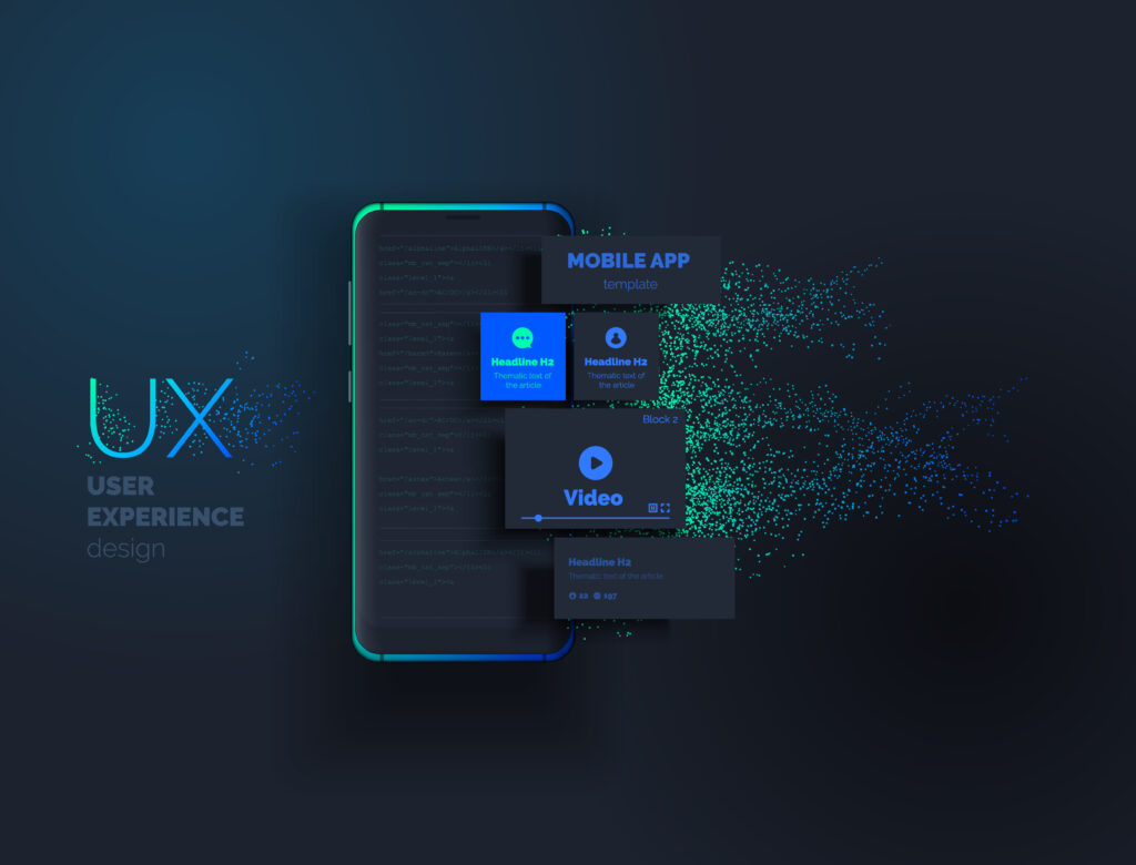 UX logo with interface elements 